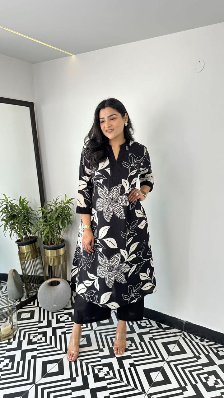 Comfort Floral Cotton Kurta Set