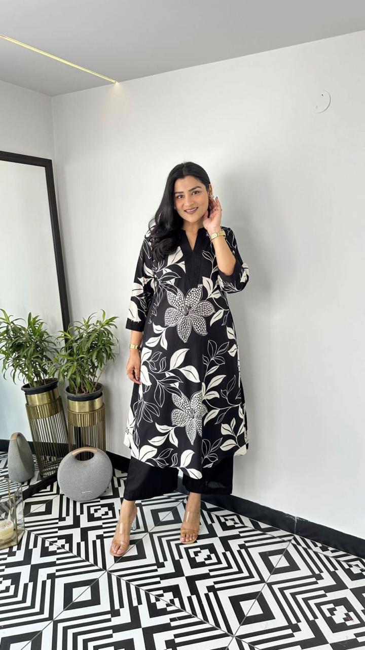 Comfort Floral Cotton Kurta Set