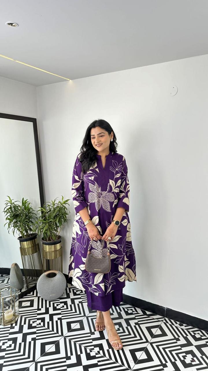 Comfort Floral Cotton Kurta Set