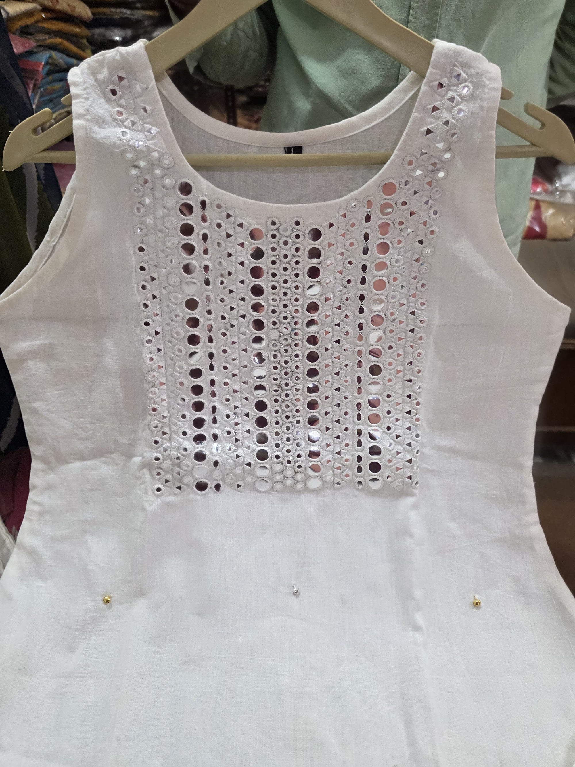 White A-Line with Plazo Kurta Set