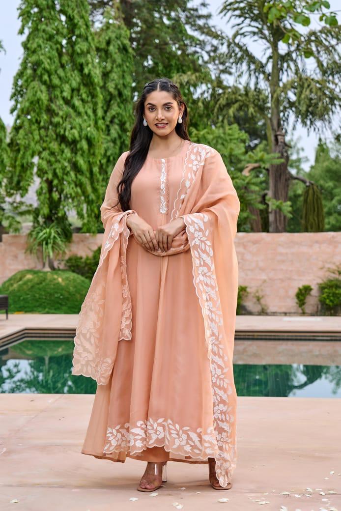 Organza Charm with Ethnic Grace Anarkali 3 pc suit