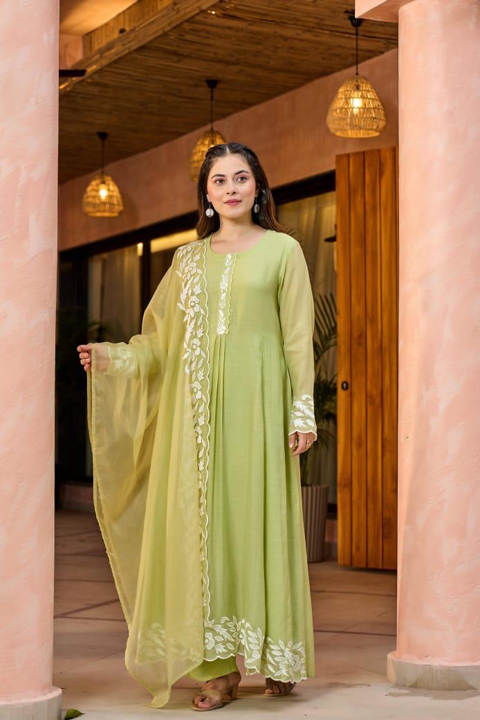Organza Charm with Ethnic Grace Anarkali 3 pc suit