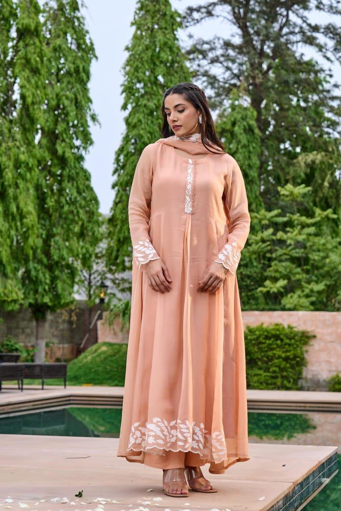 Organza Charm with Ethnic Grace Anarkali 3 pc suit