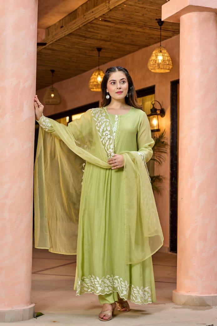 Organza Charm with Ethnic Grace Anarkali 3 pc suit