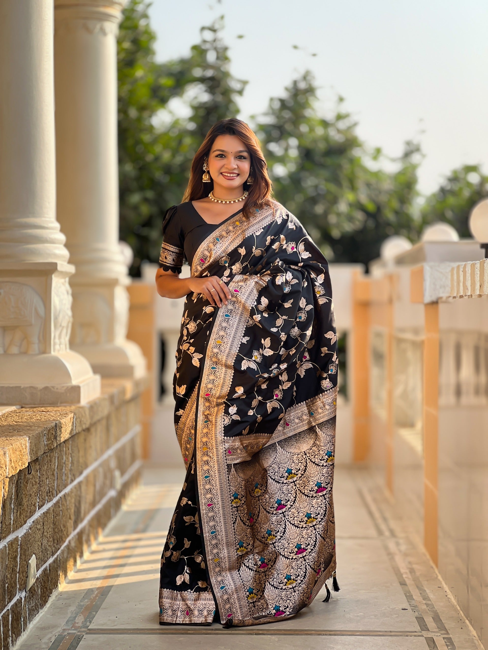 Black Rich Banarasi Silk Saree