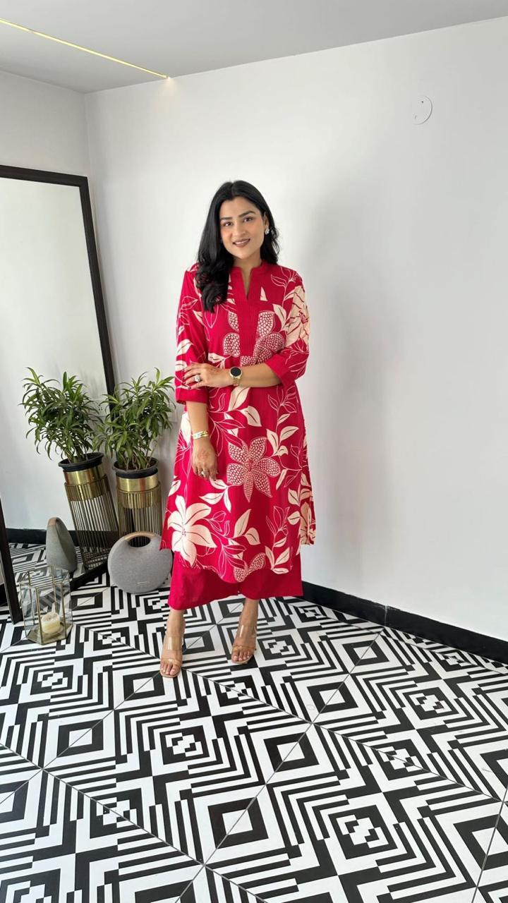 Comfort Floral Cotton Kurta Set