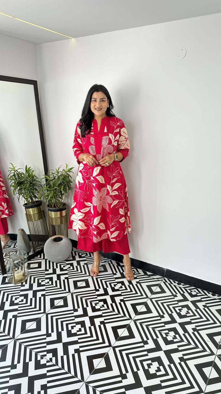 Comfort Floral Cotton Kurta Set