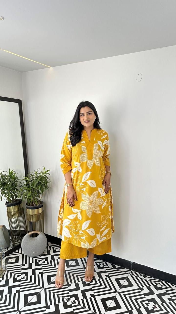 Comfort Floral Cotton Kurta Set
