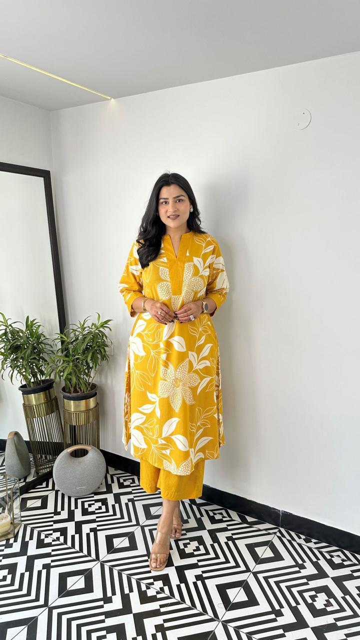 Comfort Floral Cotton Kurta Set