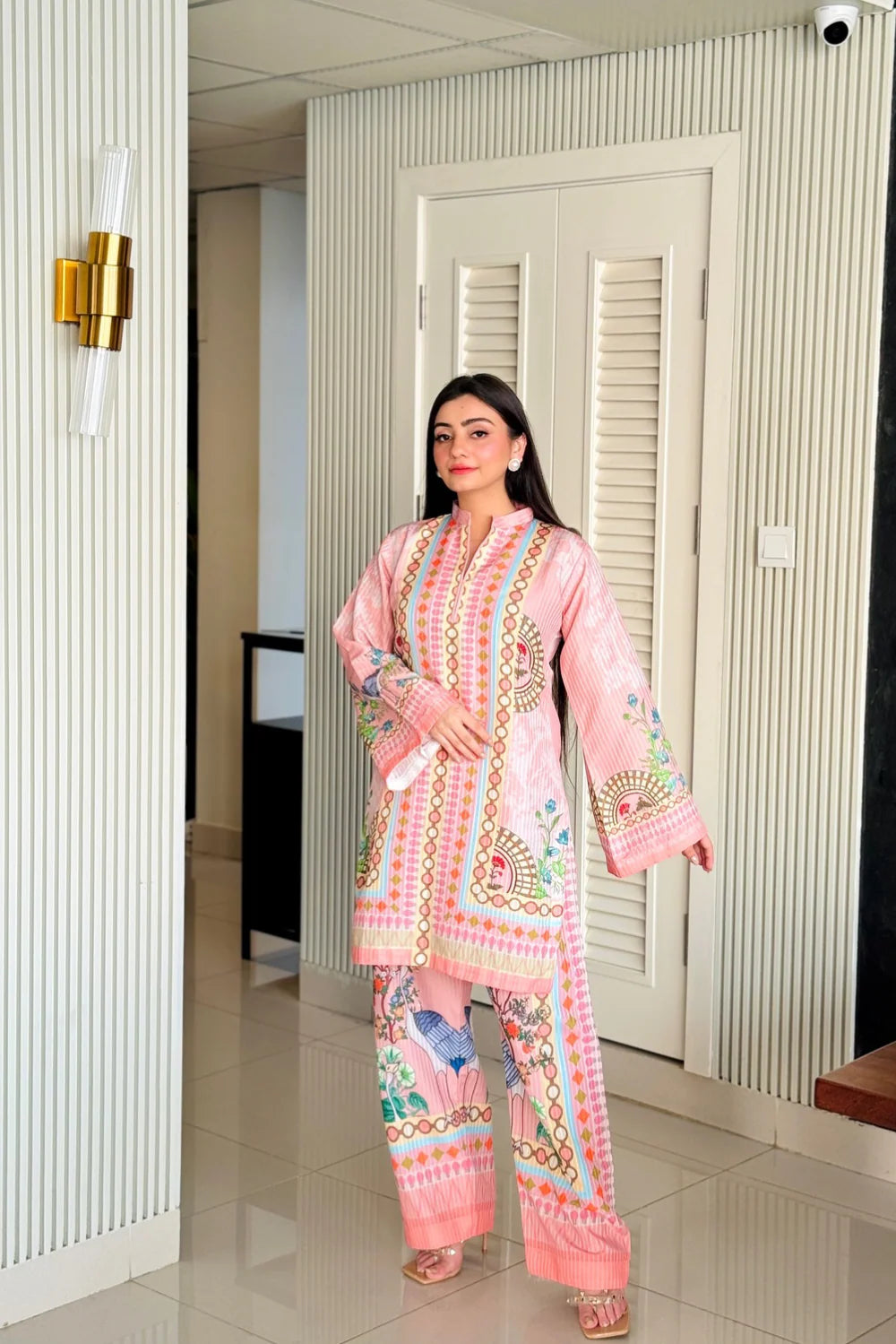 Digital Printed Crape Cord Set