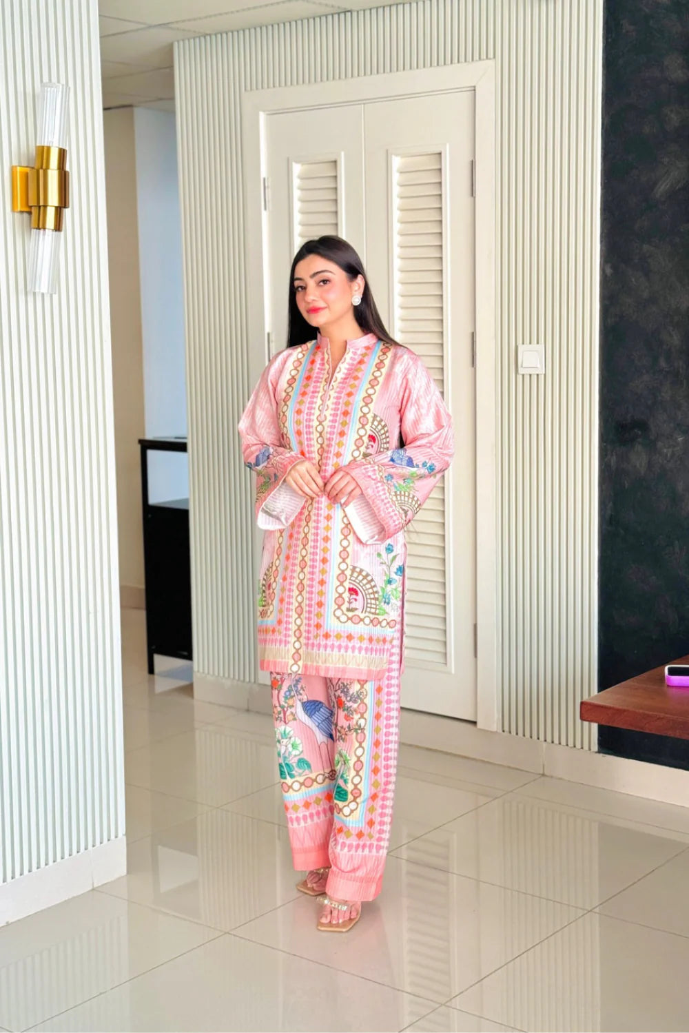 Digital Printed Crape Cord Set