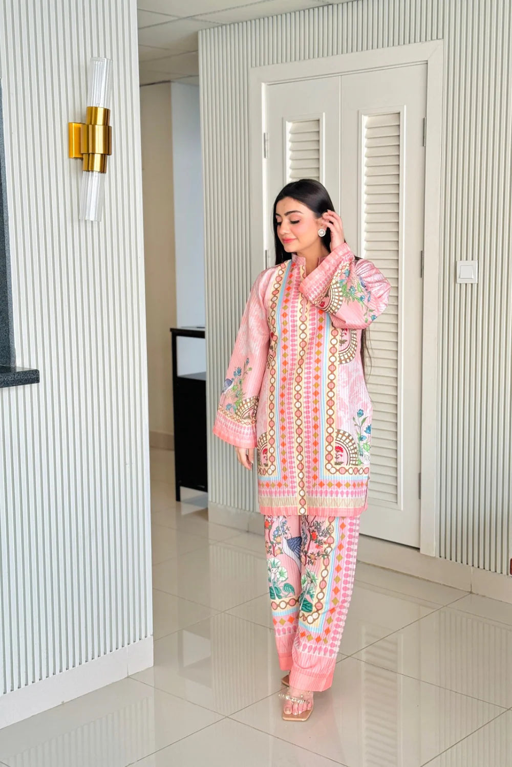Digital Printed Crape Cord Set