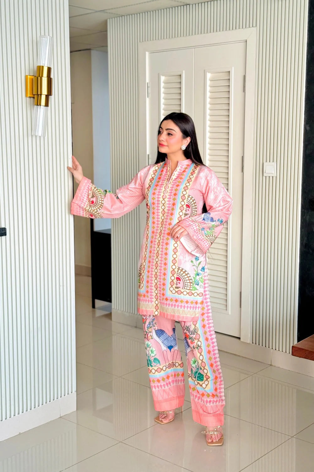Digital Printed Crape Cord Set