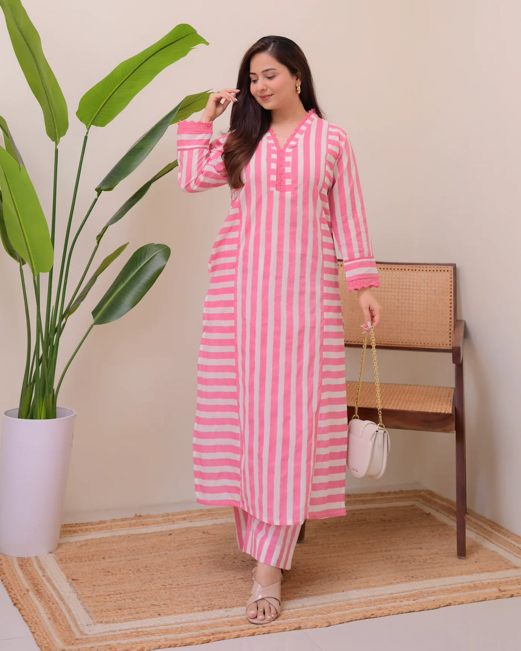 Blue Striped Kurta Sets