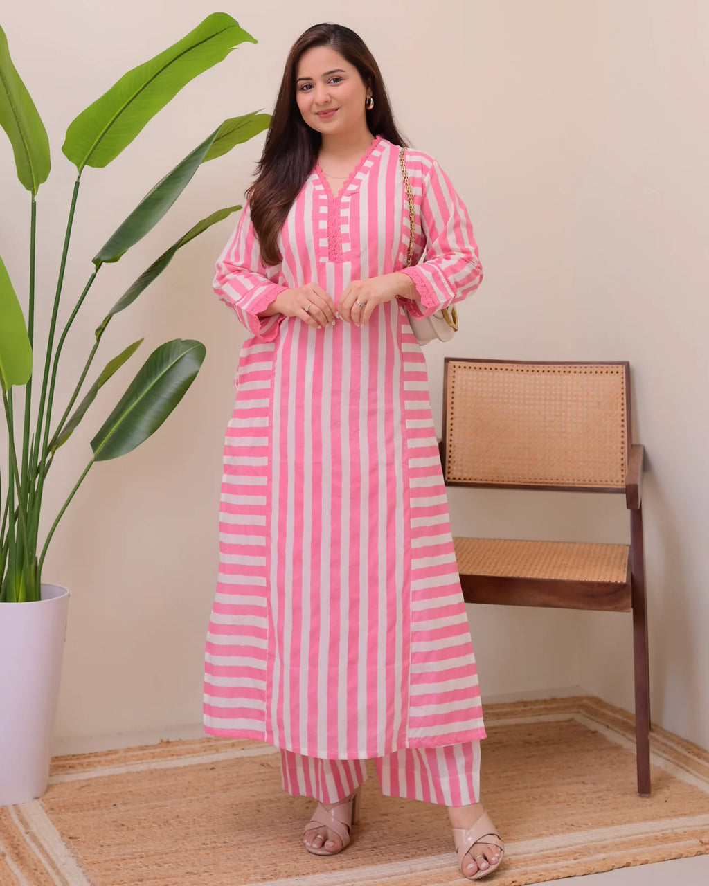 Blue Striped Kurta Sets