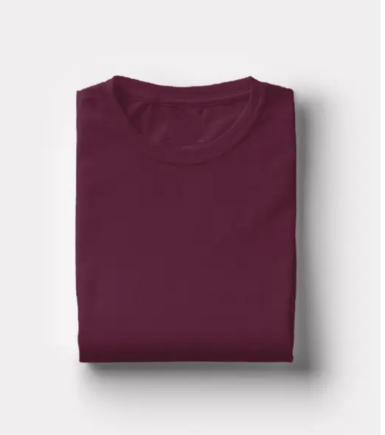 Wine Solid Tshirt for Women