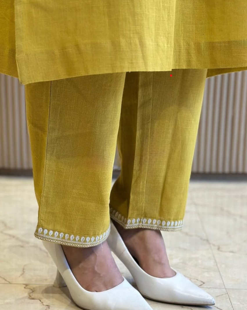 Embroidered Cotton Kurta Set