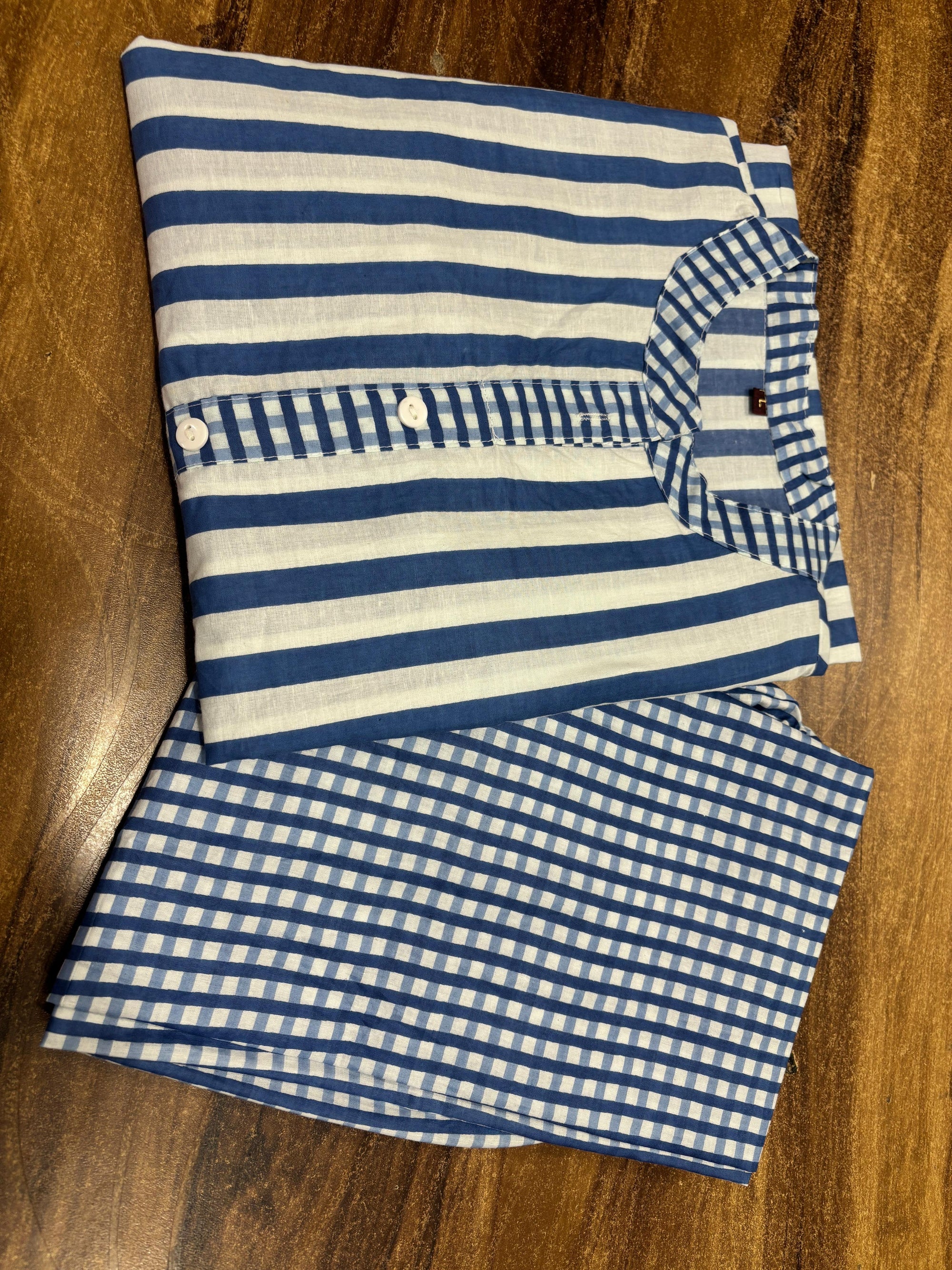 Blue Striped Kurta Sets