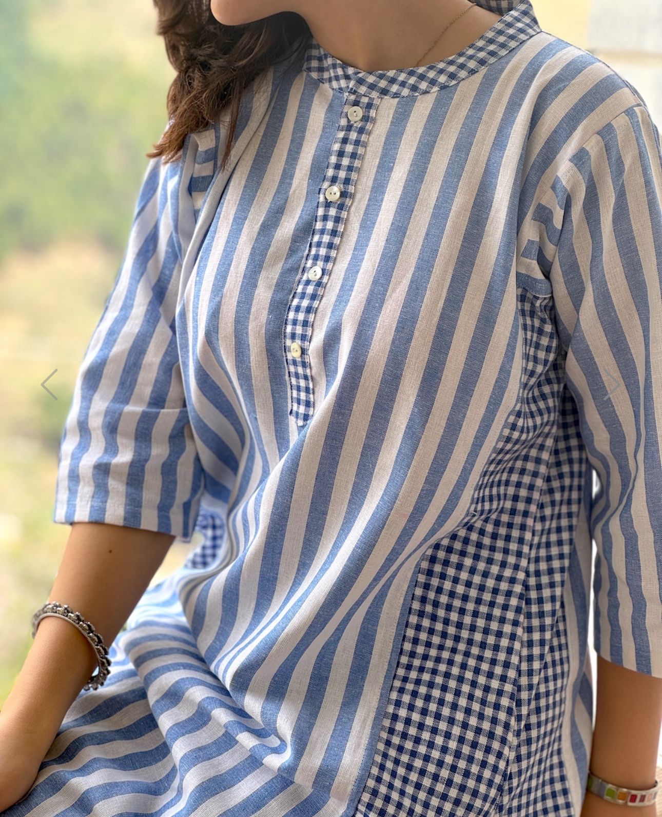 Blue Striped Kurta Sets