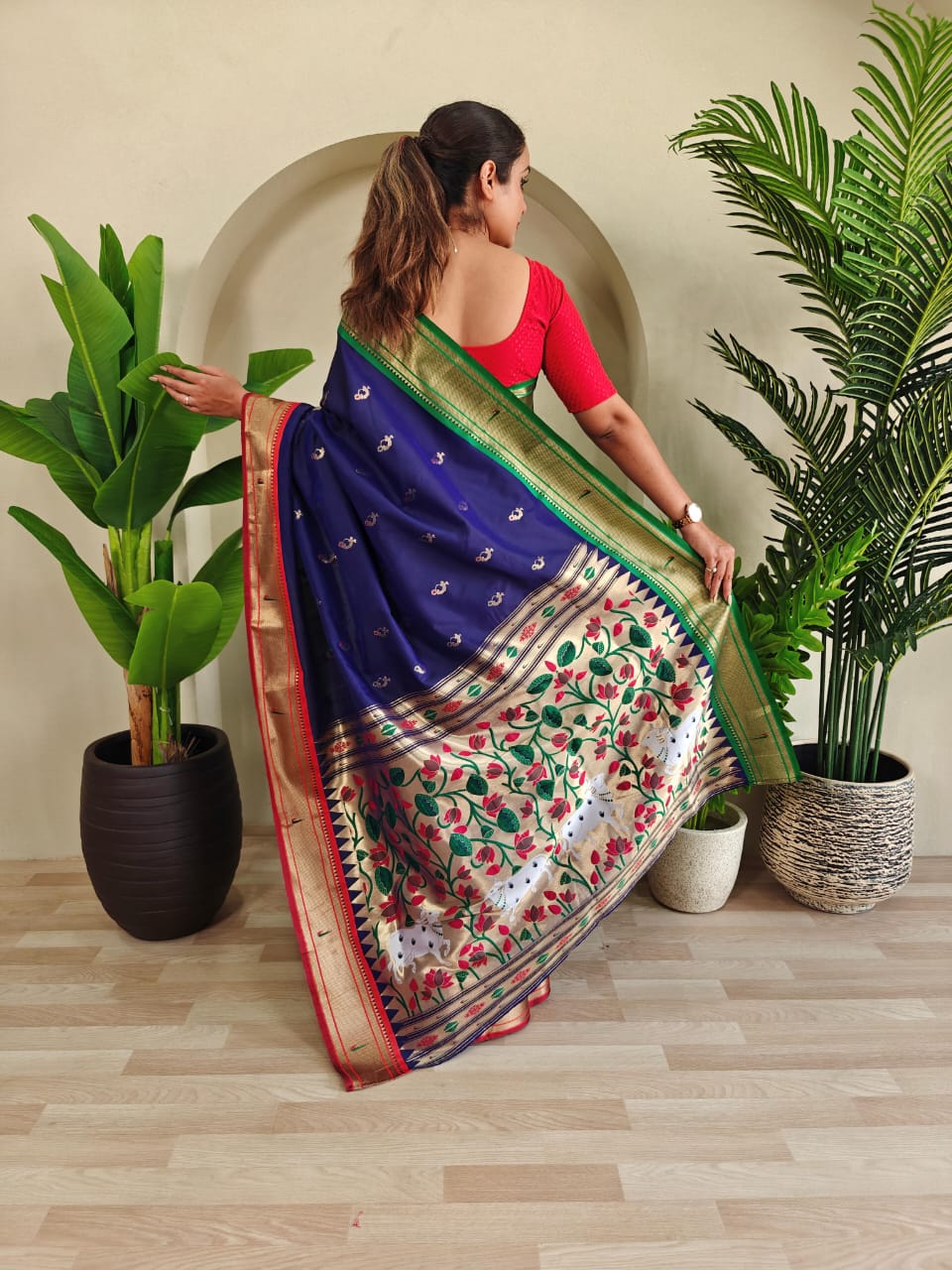 Cultural Weaves in Purple Paithani Silk Saree