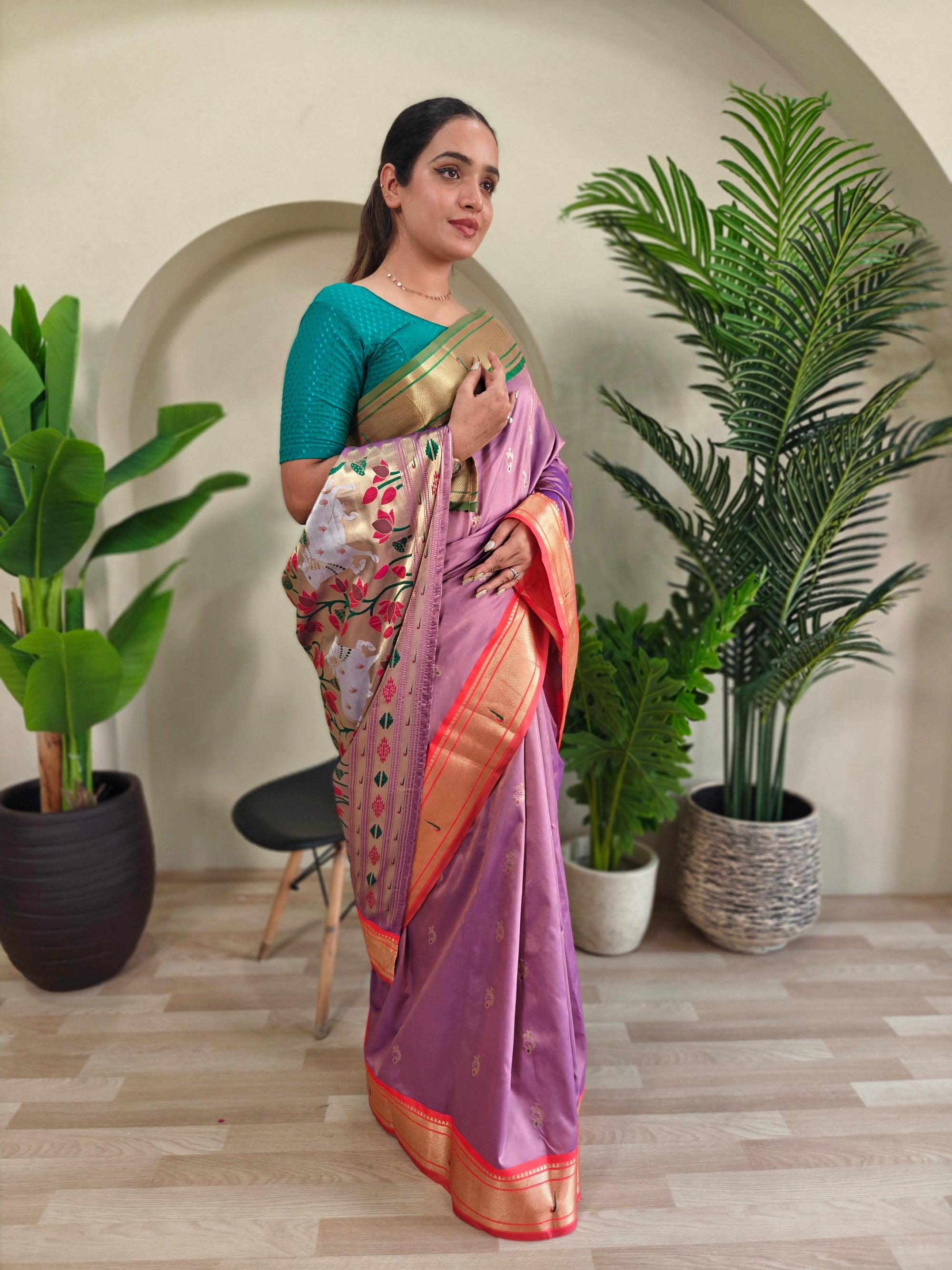Cultural Weaves in Pink  Paithani Silk Saree