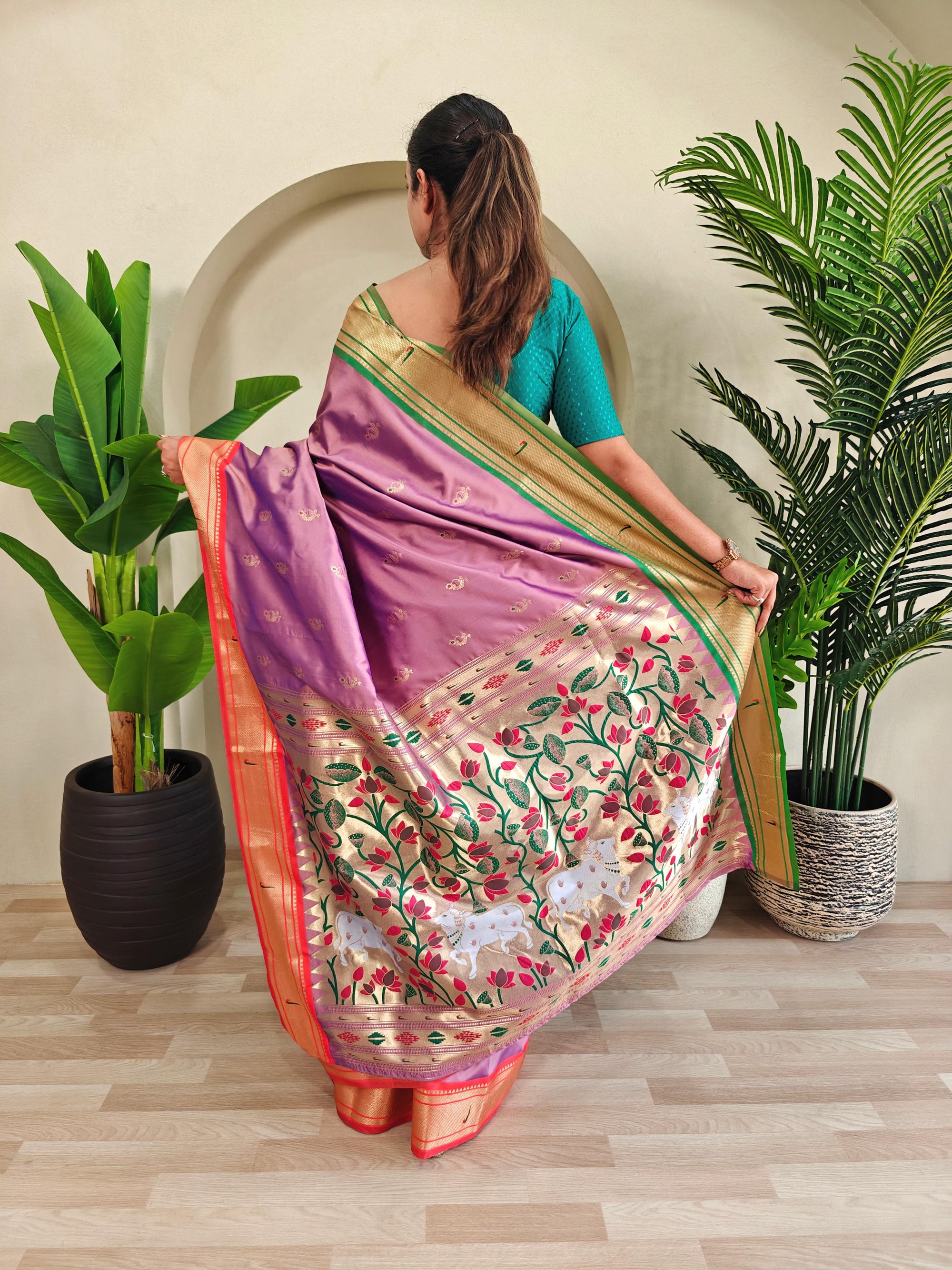Cultural Weaves in Pink  Paithani Silk Saree