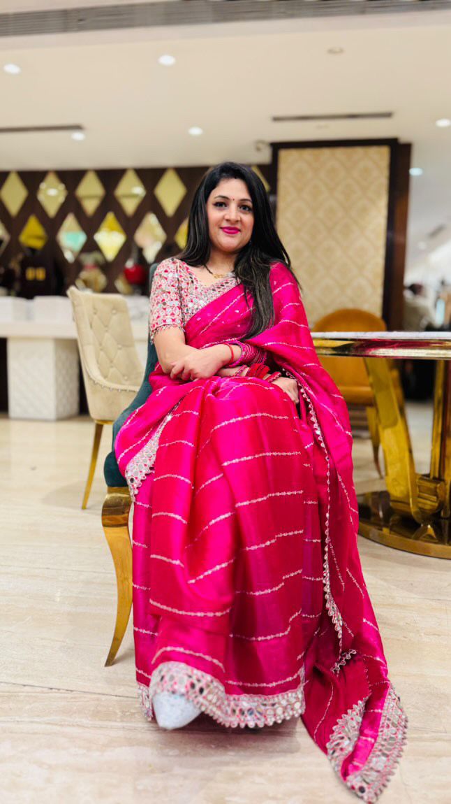 Laheriya Silk with Mirror Charm Saree