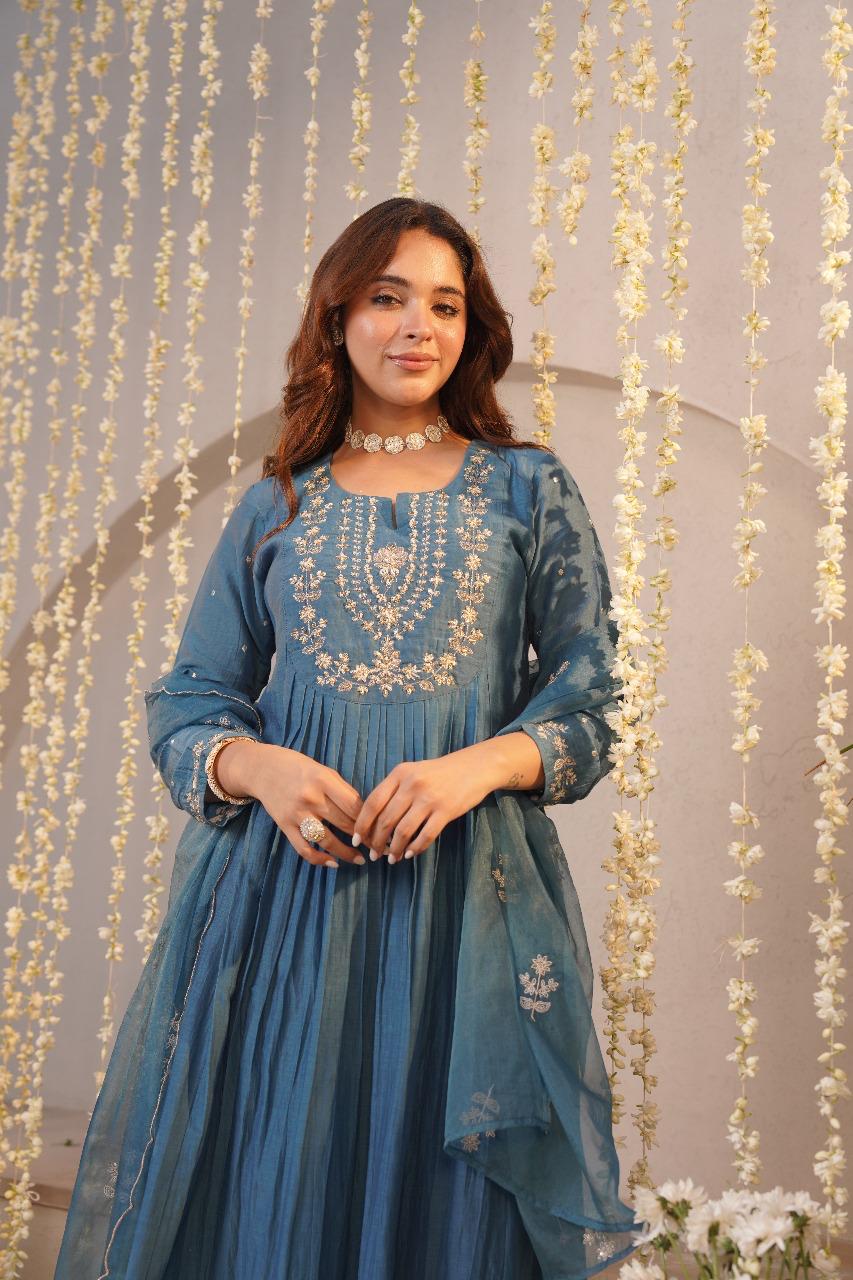 Chanderi Elegance for Festival Days 3pc suit set