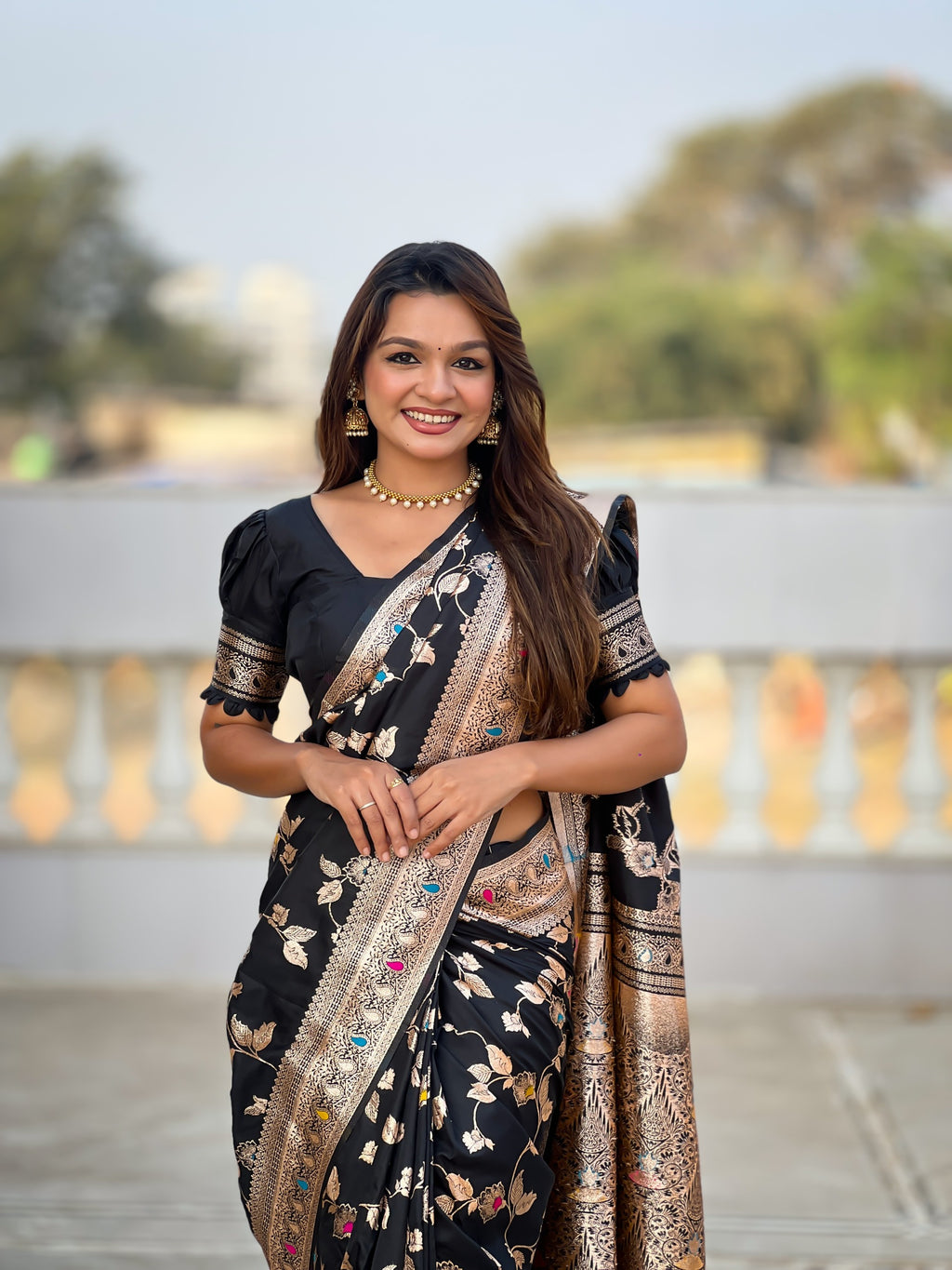 Black  Rich Banarasi Silk Saree