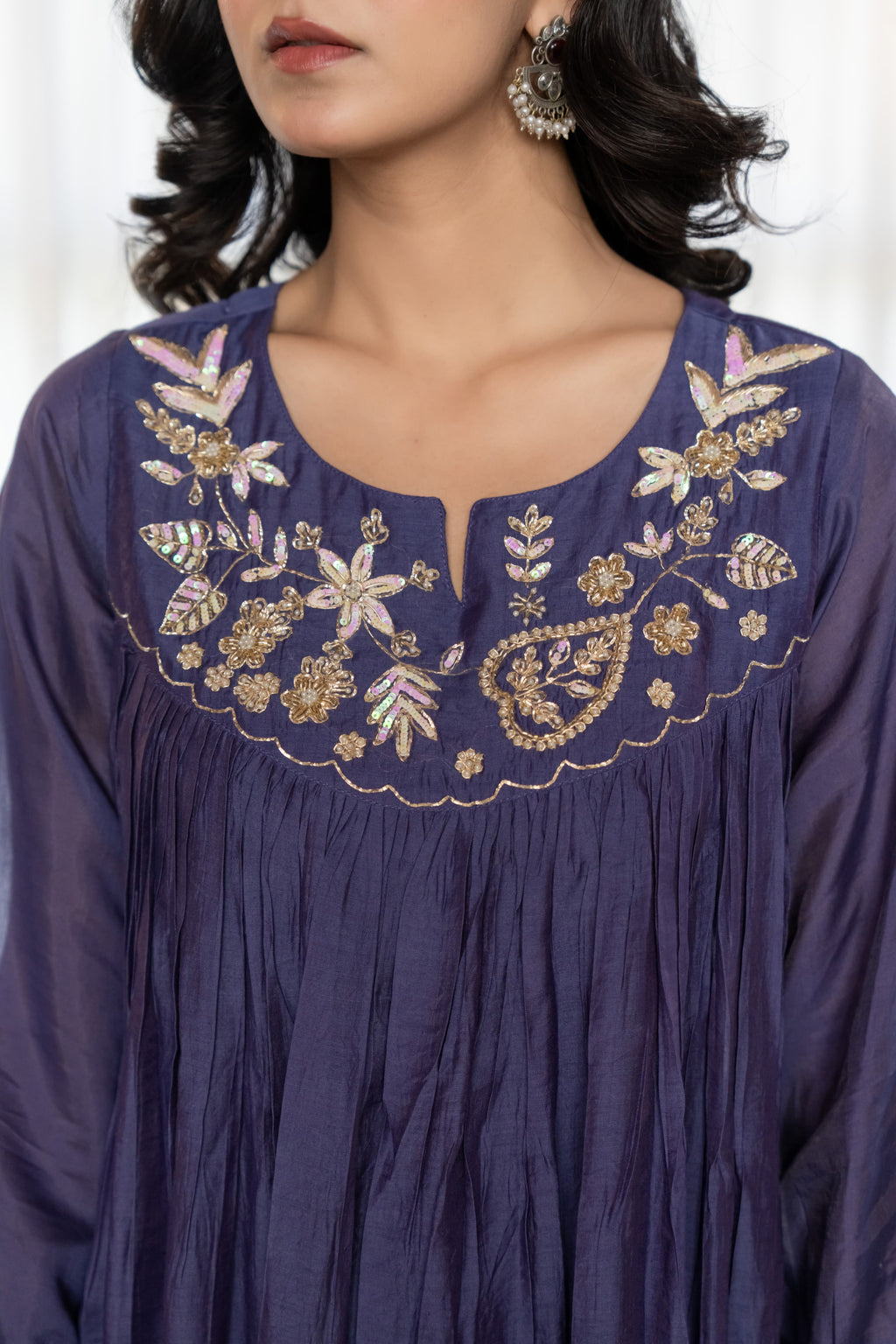 Elegant Pure Mul Chanderi 3Pc Suit Set