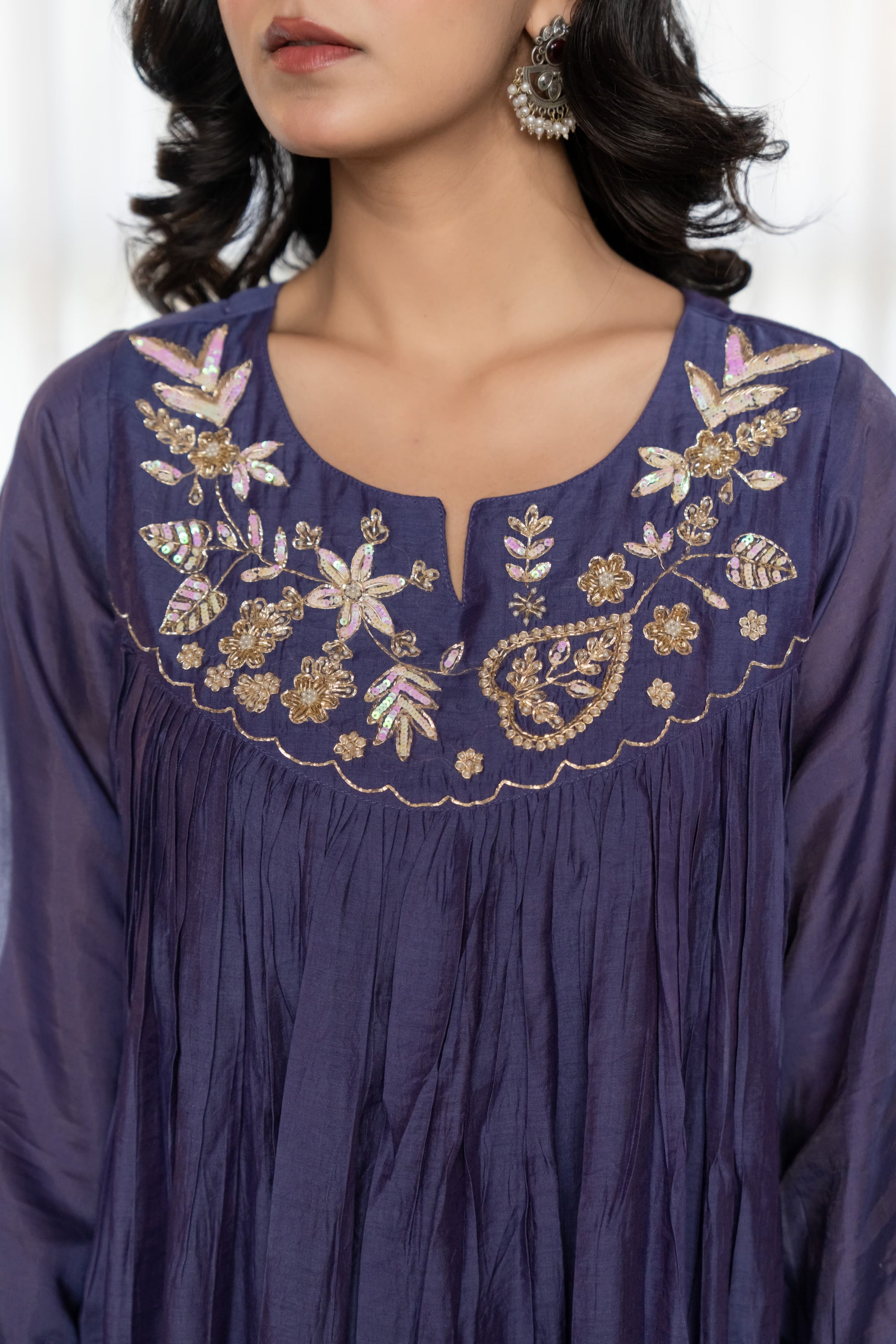 Elegant Pure Mul Chanderi 3Pc Suit Set