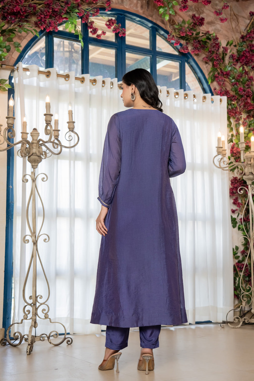 Elegant Pure Mul Chanderi 3Pc Suit Set