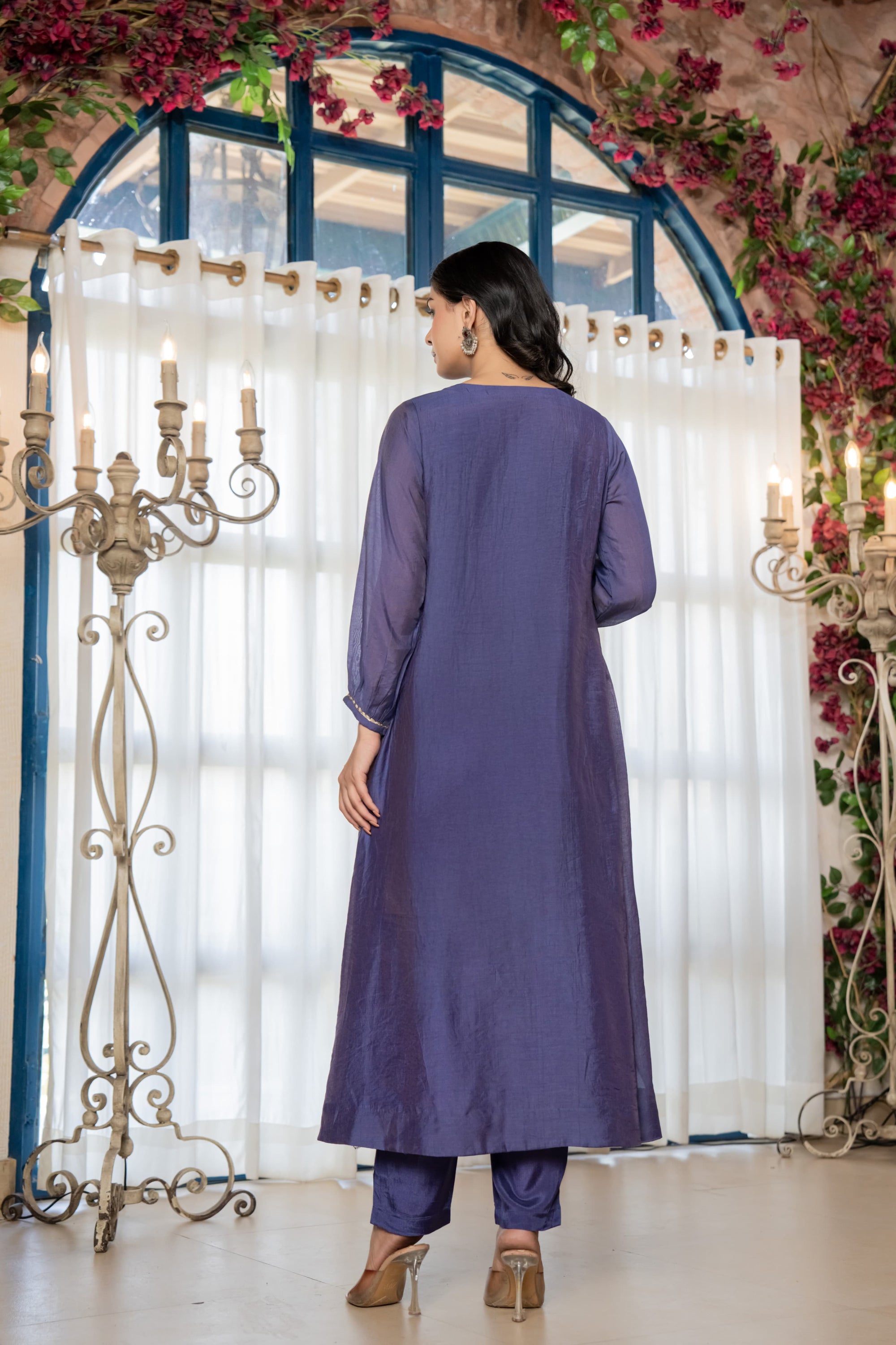 Elegant Pure Mul Chanderi 3Pc Suit Set