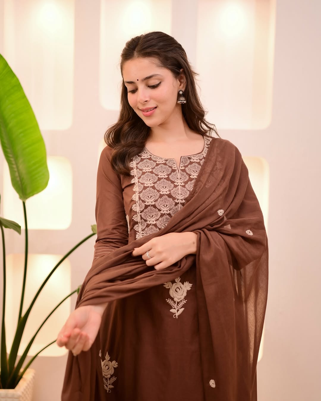 Pure Cotton Thread Work 3Pc Suit Set