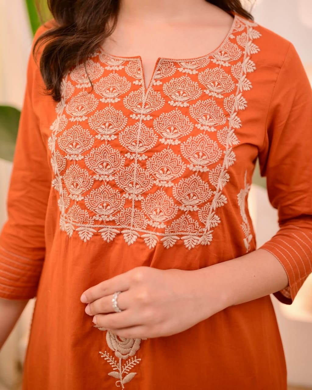Pure Cotton Thread Work 3Pc Suit Set