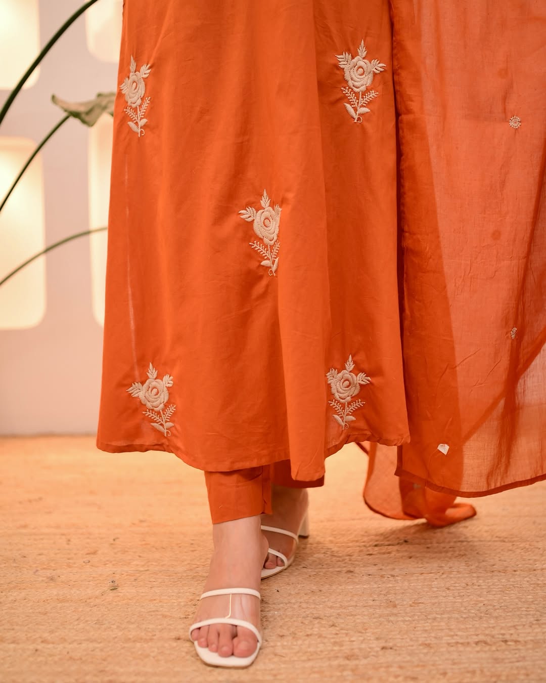 Pure Cotton Thread Work 3Pc Suit Set