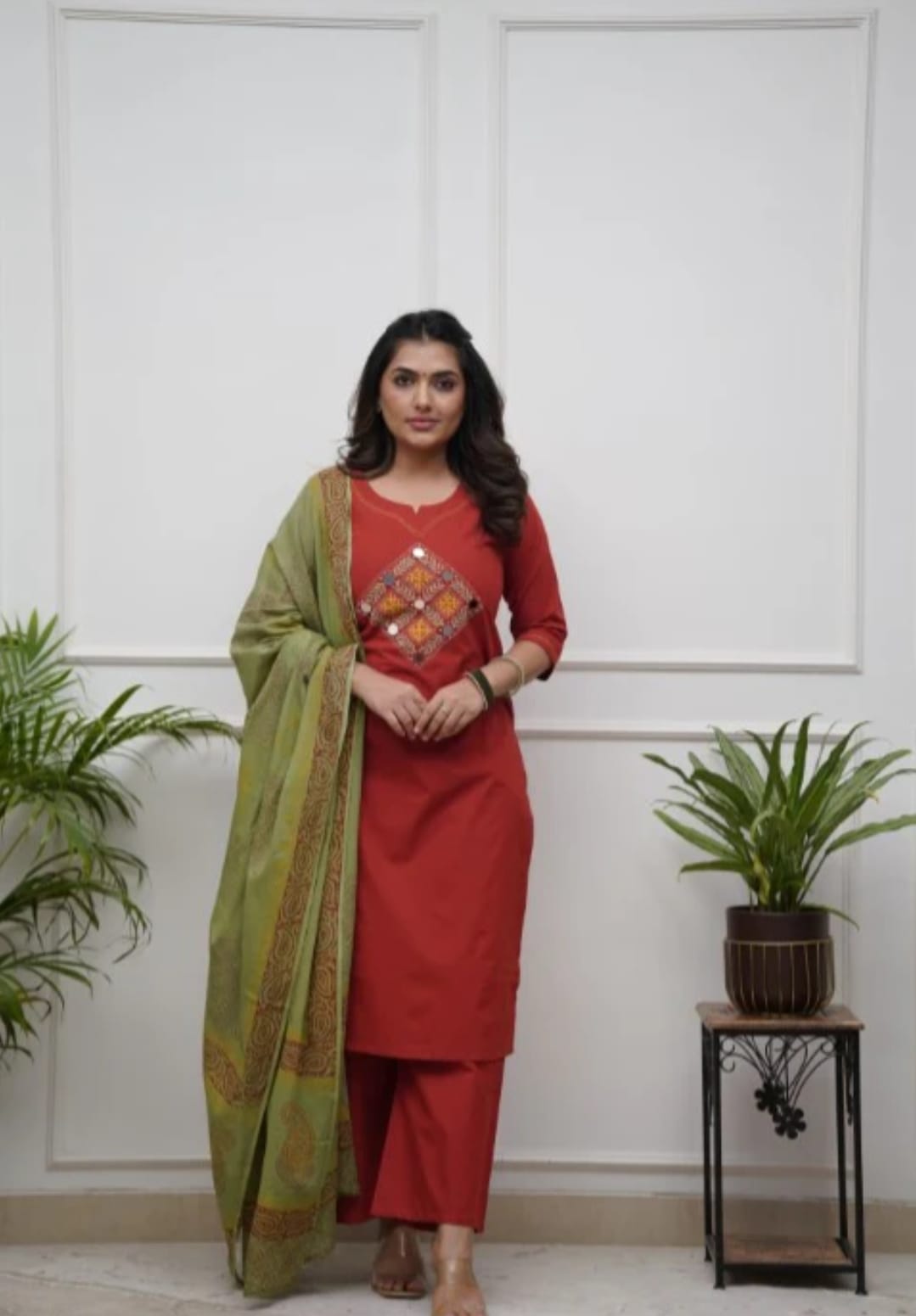 Elegant Cotton 3 pcs Suit Set