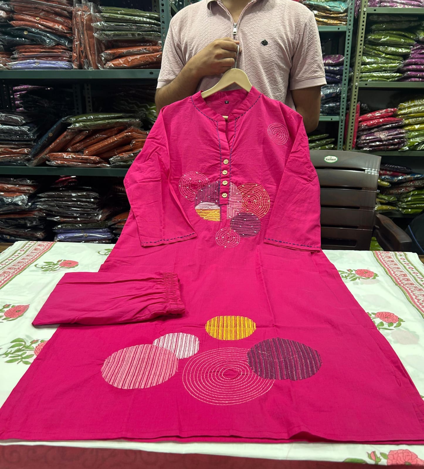 Graceful Embroidery Cotton Kurta Set