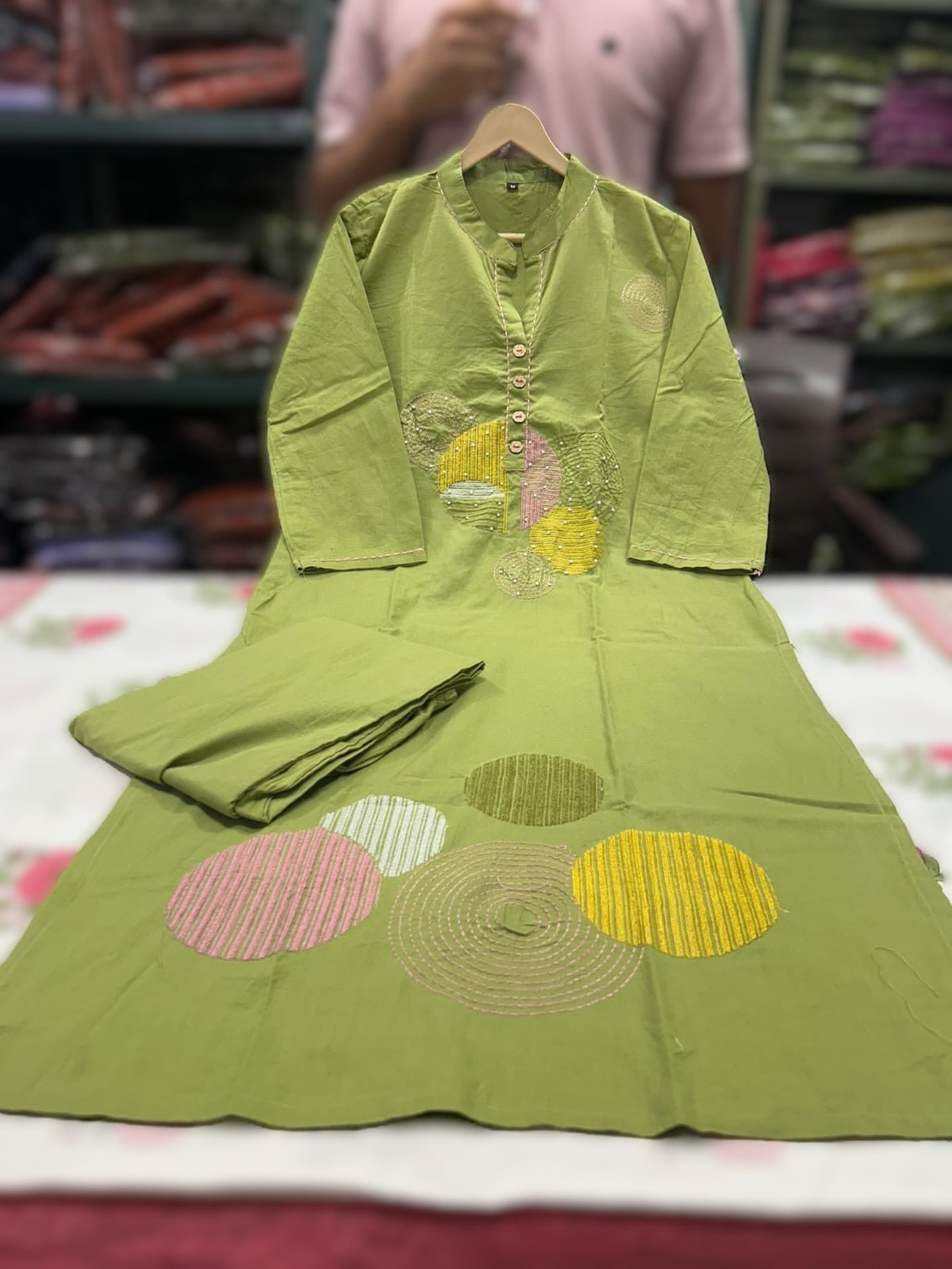 Graceful Embroidery Cotton Kurta Set