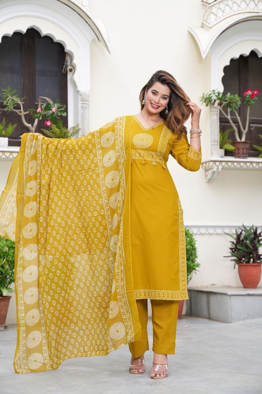 Timeless Bhandej Cotton Suit Set