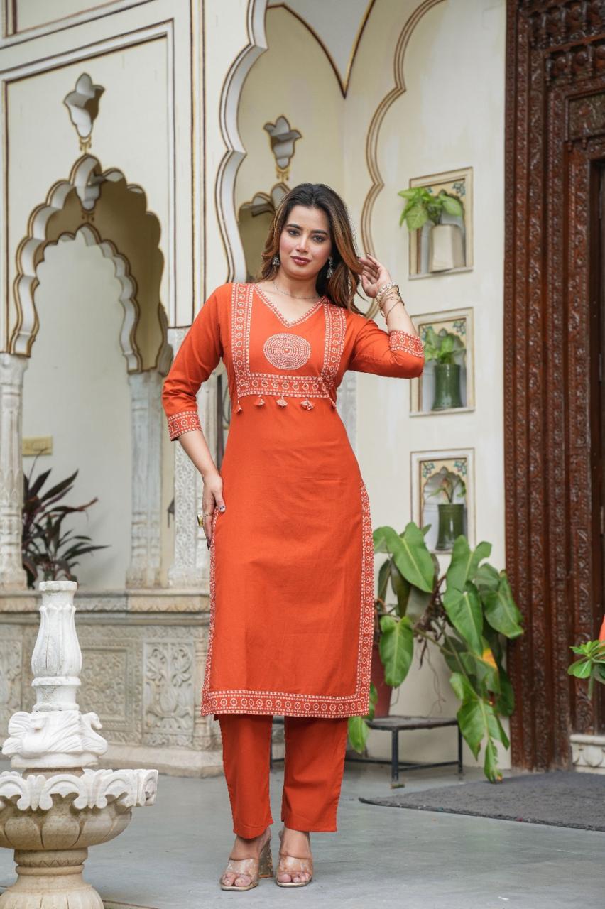 Timeless Bhandej Cotton Suit Set