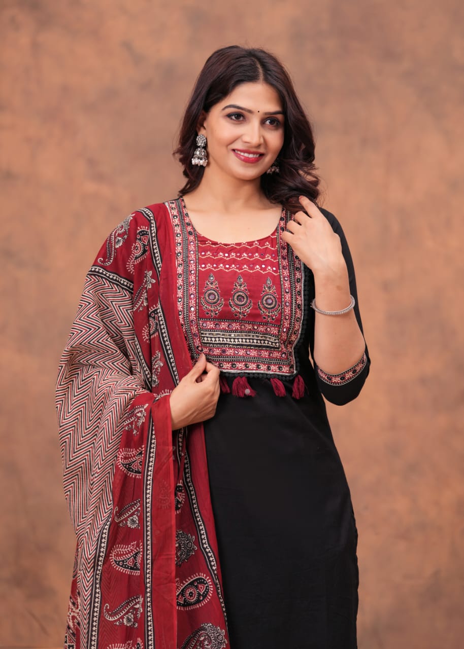 Elegant Bagru Cotton 3 Pc Suit Set