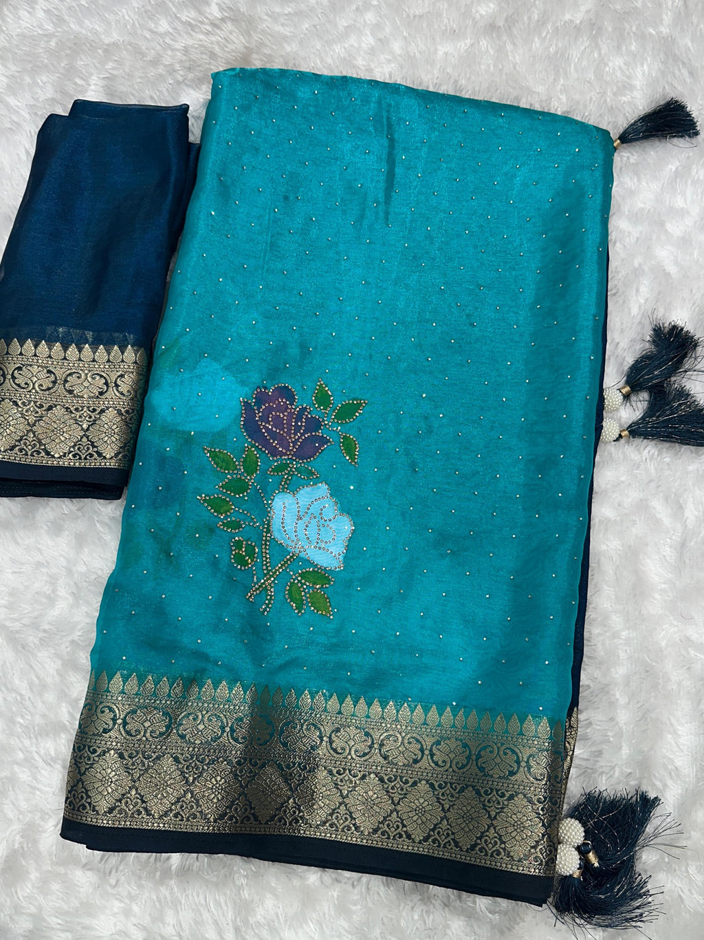 Luxury Satin Saree with Sparkle