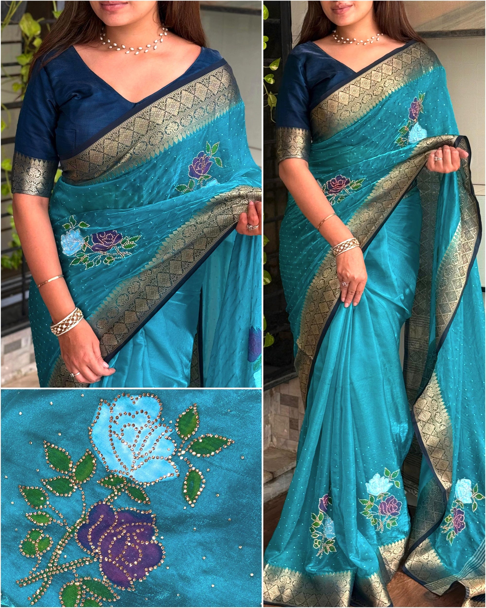 Luxury Satin Saree with Sparkle
