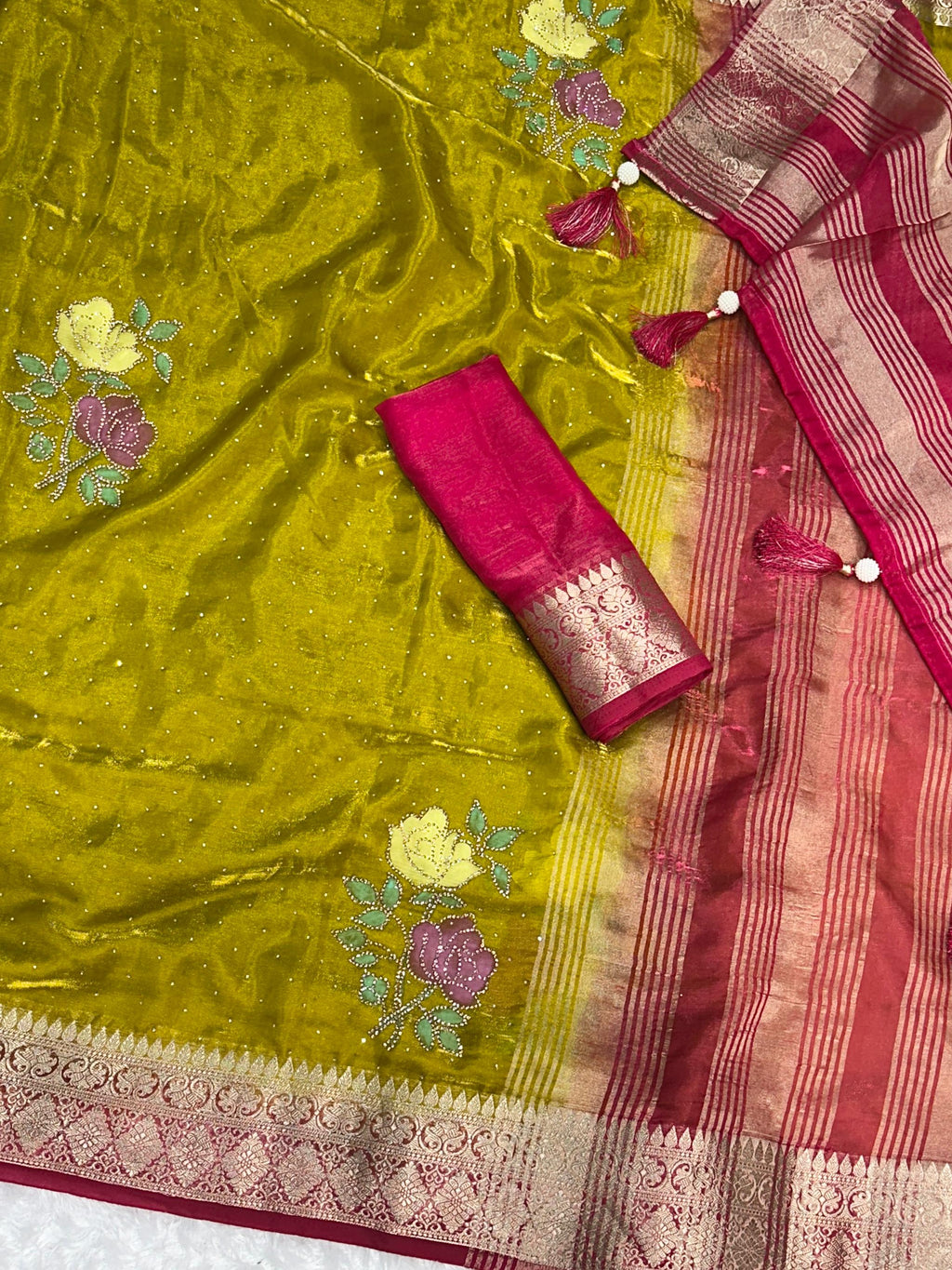 Luxury Satin Saree with Sparkle