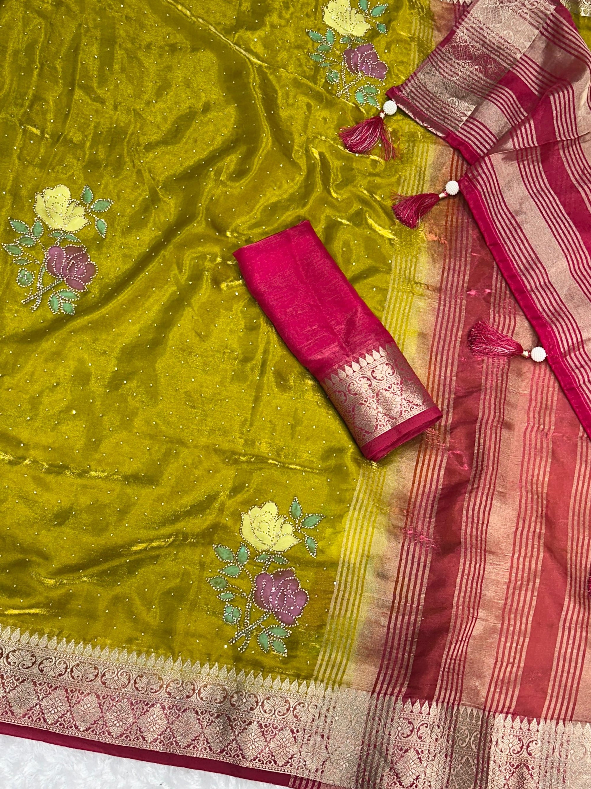 Luxury Satin Saree with Sparkle