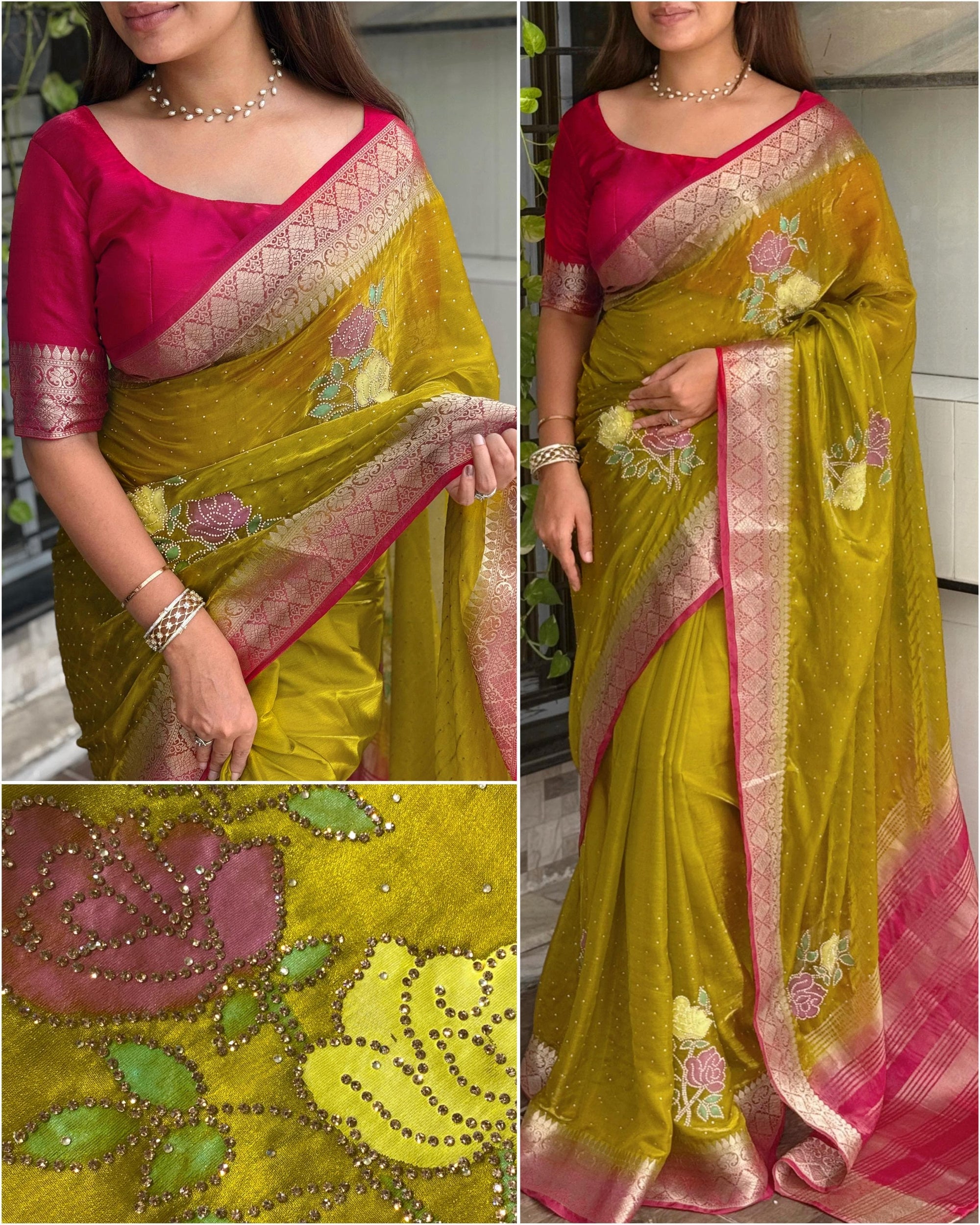 Luxury Satin Saree with Sparkle