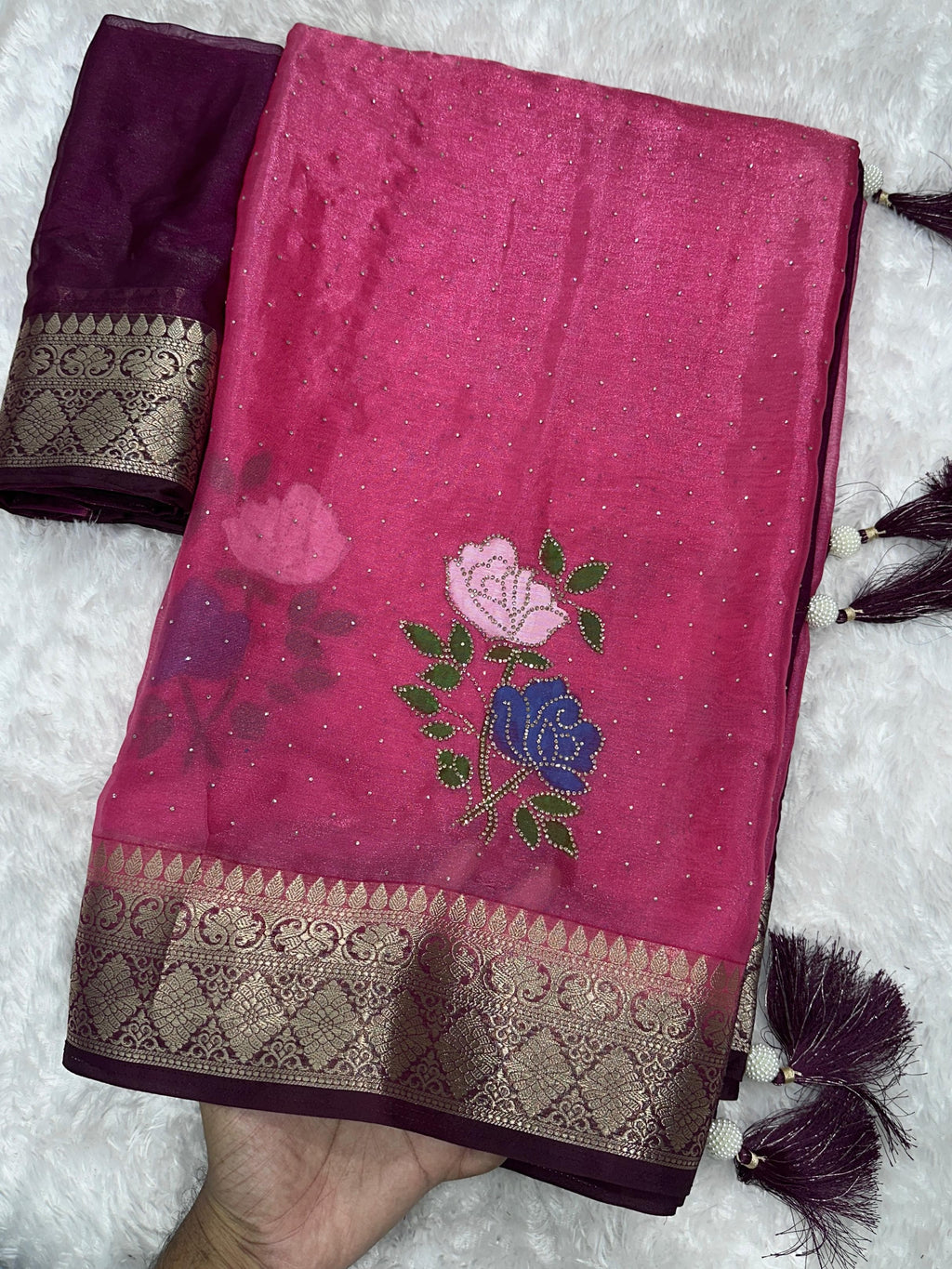 Luxury Satin Saree with Sparkle