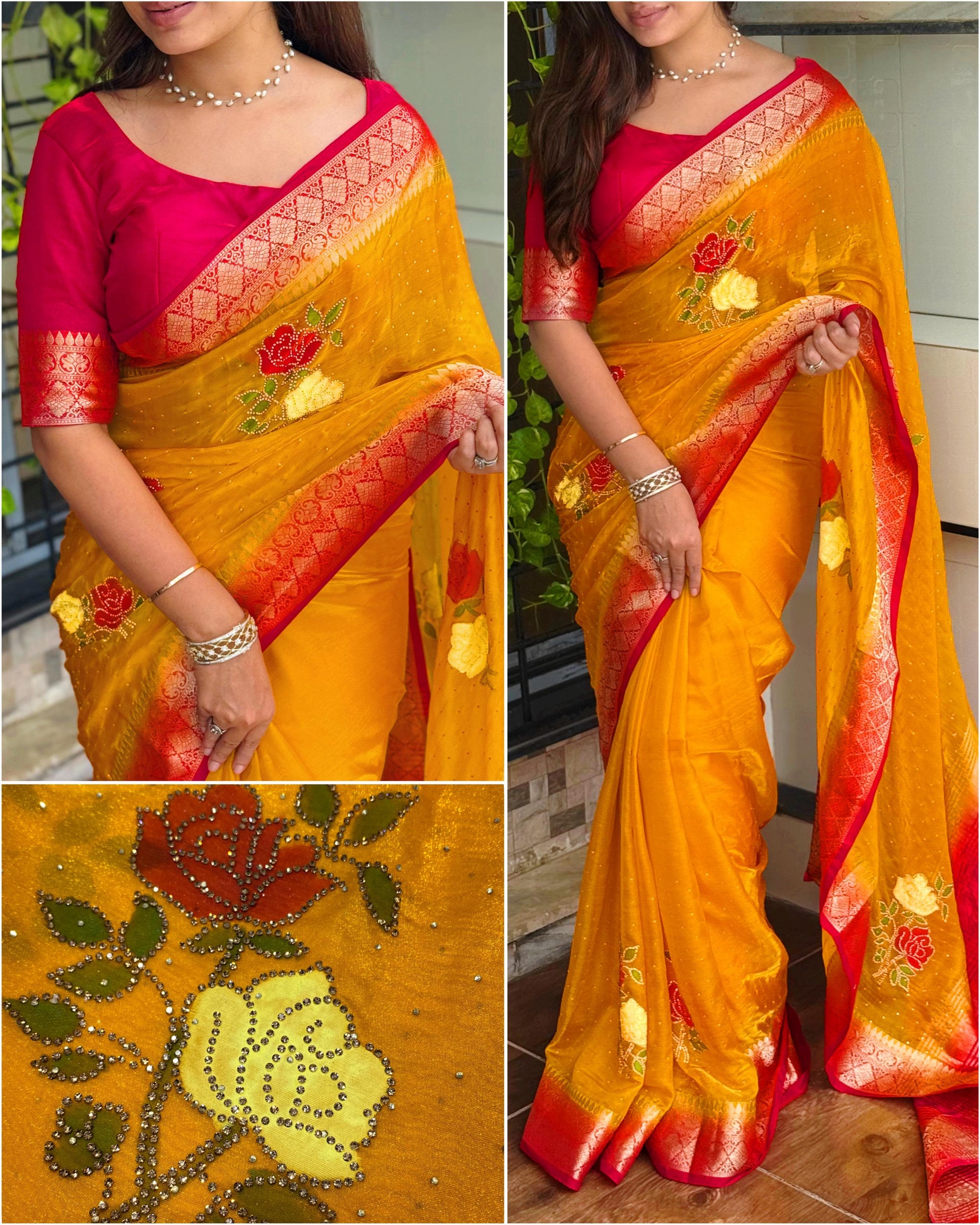 Luxury Satin Saree with Sparkle