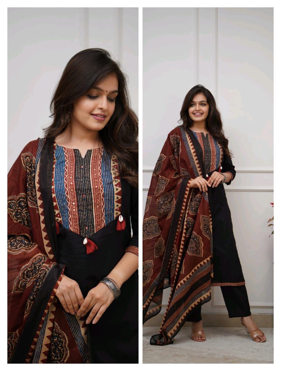 Black Straight Kurti Set